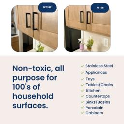 Before / After Everyday Cleaner. non-toxic, all purpose cleaner for 100's of surfaces: appliances, toys, counters, sinks.