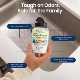 Truly Free Home Garbage Disposal Cleaner: Tough on odors, safe for family & pets, neutralizes and eliminates odors, plant-powered.