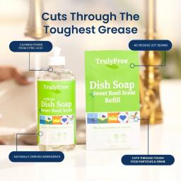 Truly Free Home Dish Soap: Cuts through the toughest grease.