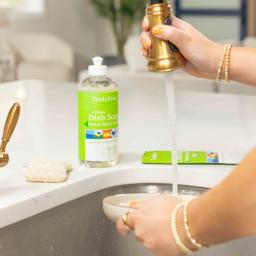 Truly Free Home Dish Soap: cut through food particles, oils, and burnt-on messes with this dish soap.