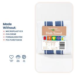 Truly Free Home Dish Towel: made without microplastics, chlorine, formaldehyde, polyurethane.