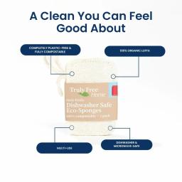 Truly Free Home Sponge: Plastic-free and compostable, organic luffa, dishwasher-safe.