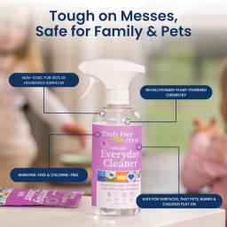 Truly Free Home Everyday Cleaner - Lavender: Tough on messes, pet and baby-safe, non-toxic, ammonia free.