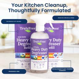 Truly Free Home Heavy Duty Degreaser: Plant-derived, fragrance-free, thoughtfully formulated grease remover.