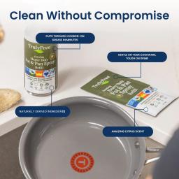 Truly Free Home Heavy Duty Pot & Pan Spray: Plant-derived, thoughtfully formulated, and free of dyes.