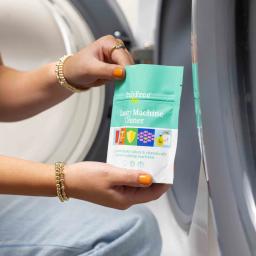 Truly Free Home Laundry Machine Cleaner: add it to machine, run a hot water wash, enjoy a clean washer.