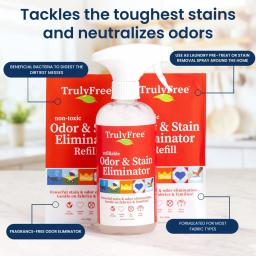 Truly Free Home Odor and Stain Eliminator: Tackles the toughest stains, neutralizes odors.