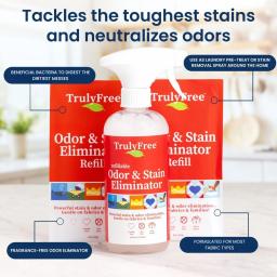 Truly Free Home Odor and Stain Eliminator: Tackles the toughest stains, neutralizes odors.