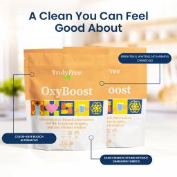 OxyBoost: Removes tough stains, made with carefully selected ingredients.