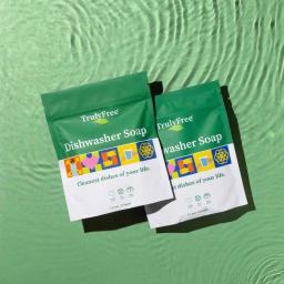 Truly Free Home Dishwasher Soap packs.