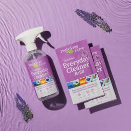 Truly Free Home Everyday Cleaner - Lavender bottle & 2 pack refills.