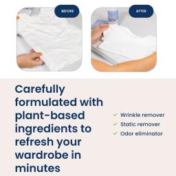 Before / After: Carefully formulated with plant-based ingredients to refresh your wardrobe in minutes.